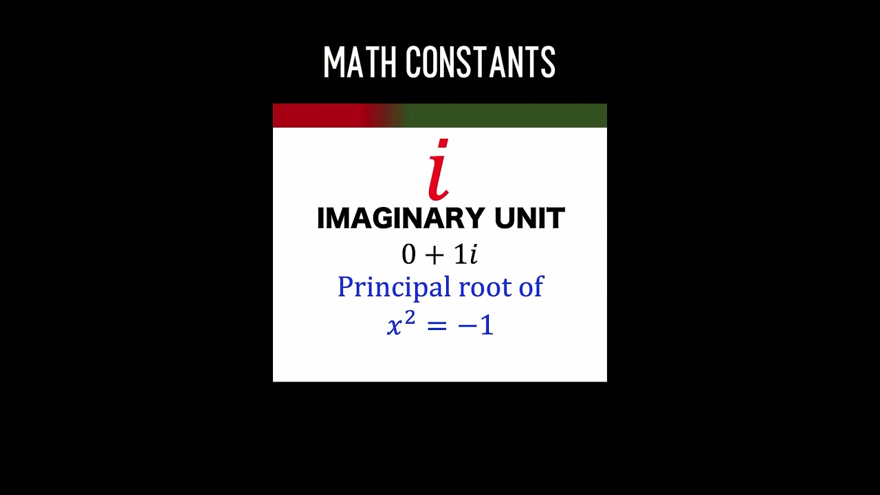Math Constants, Their Symbols and Meaning 