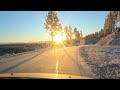 Dashcam drive from Sandträsk in Northen Sweden in Winter Drive Relaxing Drive Videos