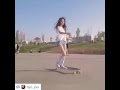 Viral korean asian longboarding girl hyo joo music by kero one