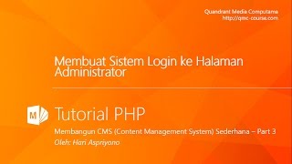 Tutorial PHP Membangun CMS Menggunakan PHP dan M ySQL Part 3 - Membuat Halaman Login Administrator