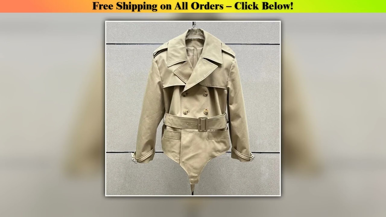 Women's jackets 2025 summer new belt slim fit lapel long sleeved top High quality pure cotton