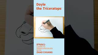 Head Close-up Drawing of a Triceratops--Learn to Draw Dinosaurs with ZHAO Chuang