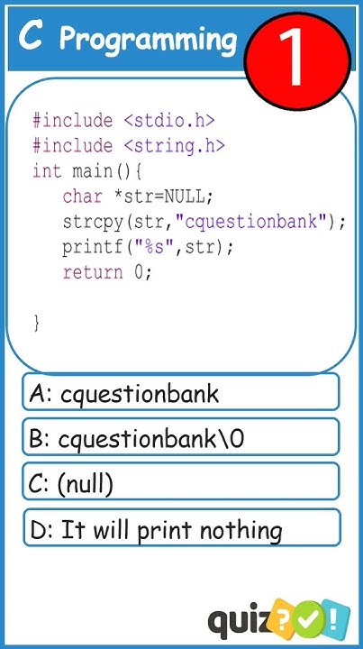 #10- C Multiple Choice Quiz with explanation | C Programming Quiz | # ...