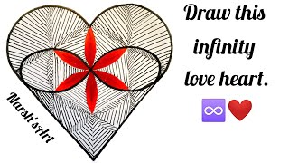 How to draw an infinity geometric heart - ❤️#craftideas #cardmaking