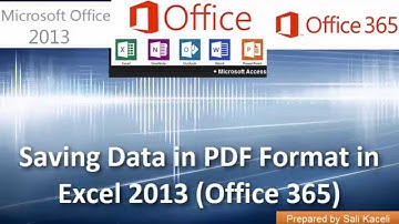 Sharing and Saving Data in PDF Format in Excel 2013 (Office 365) 18 of 18