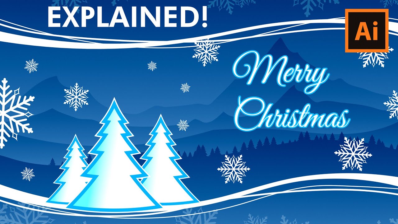 Image 4 for Adobe Illustrator Christmas Card Template