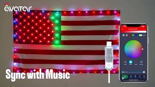 American Flag 3x5 FT with Smart Fairy Lights App-Controlled