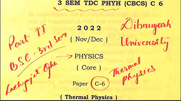 Solved paper C-6 CBCS BSc 3rd SEM 2022 Dibrugarh University 02