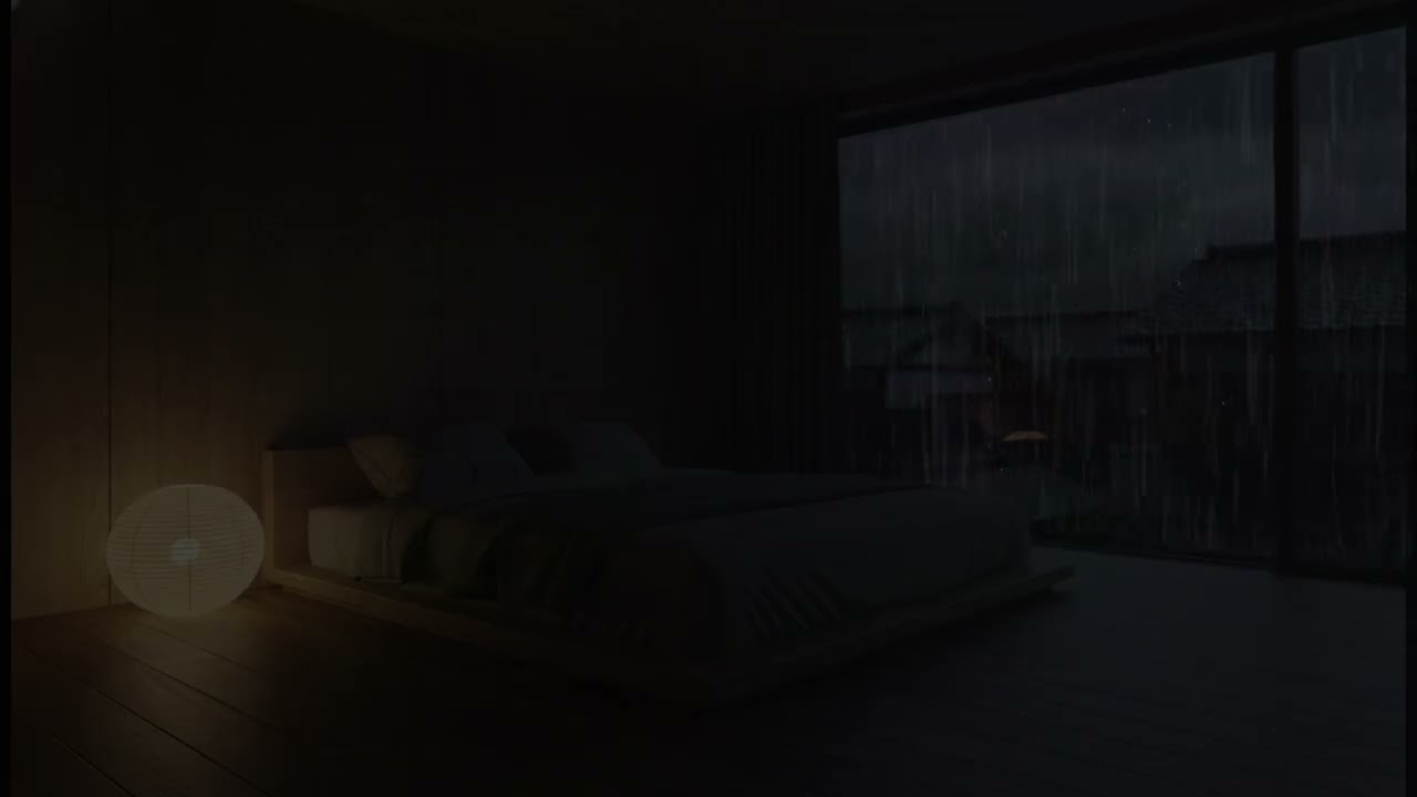 Rainfall in a Dark Bedroom | Relaxing Rain Ambience for Deep Sleep