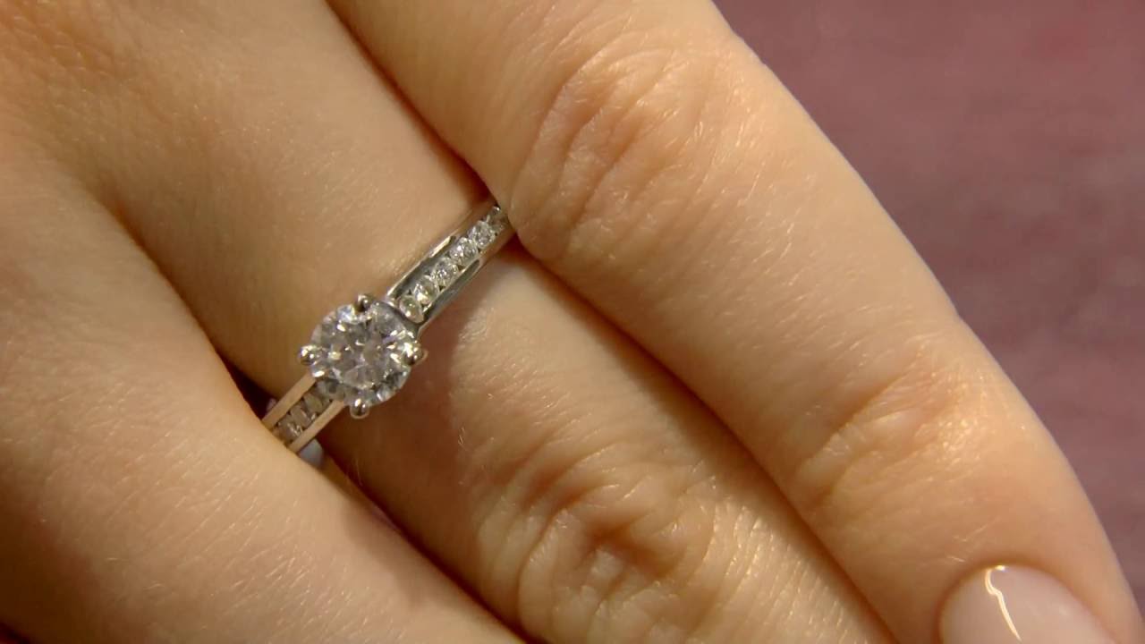 PR1049 Round Cut Diamond in a Channel set Band Engagement Ring