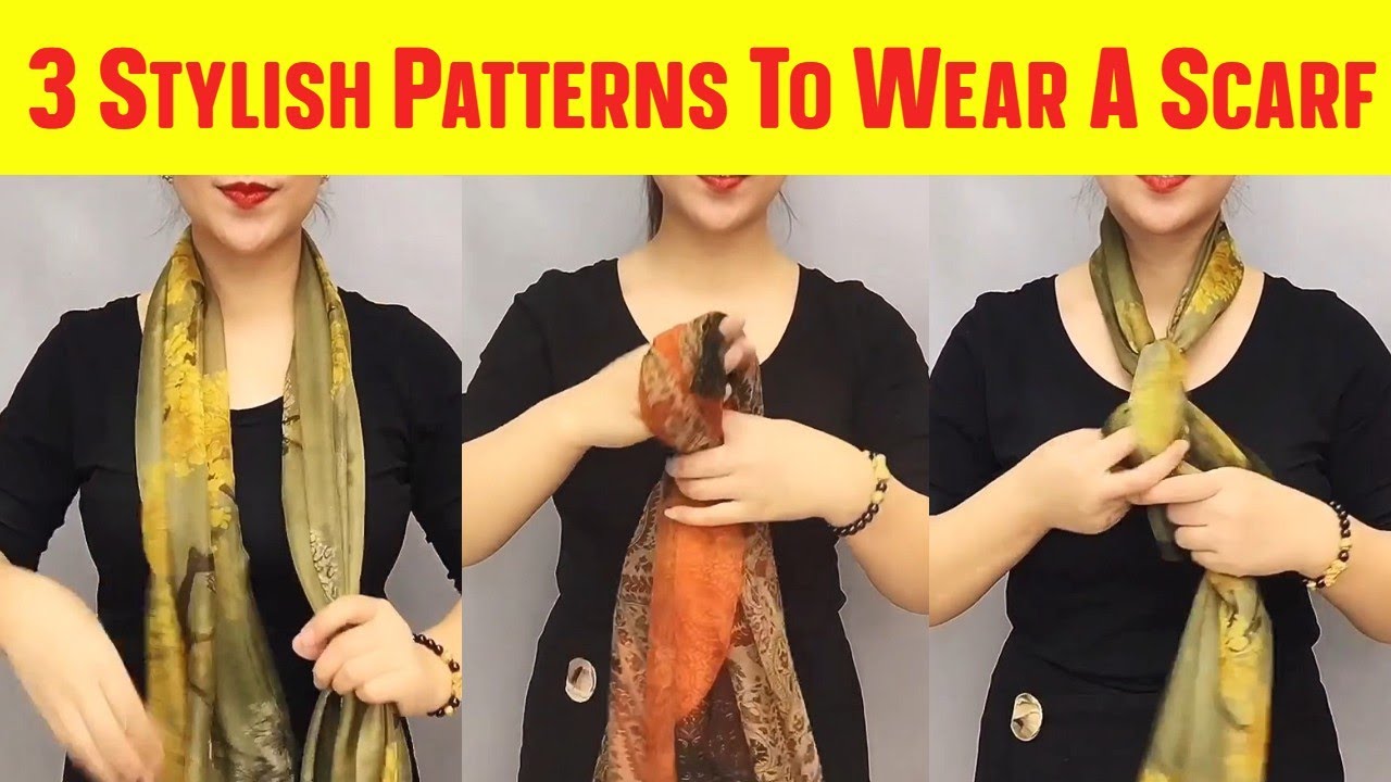 3 Different Cool Silk Scarf Tie Methods | Ways to wear a scarf? P140323 ...