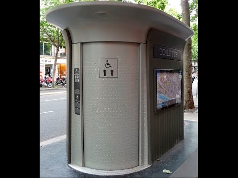 Fully automatic and self cleaning public toilet in Paris France