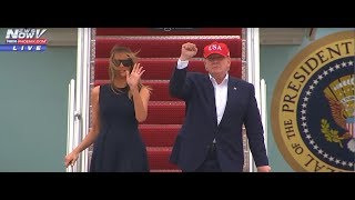 TRUMP IS BACK: President Trump and Melania Trump Back In U.S.A.