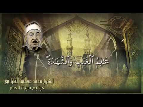 الشيخ محمد محمود الطبلاوي رحمه الله هو الله خواتيم سورة الحشر