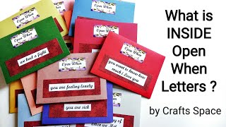 What is inside Open When Letters l How to fill Open when Cards l Crafts Space