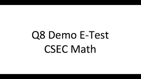 Infinite Sets | Demo E-Test | CXC CSEC Math | Sets | Question 8