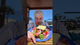 MAKING GREEK SALAD IN GREECE (this is my peak) 🥒🍅🧅