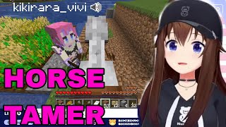 Tokino Sora Patiently Tame Horse With Her Cuteness  | Minecraft [Hololive/Sub]