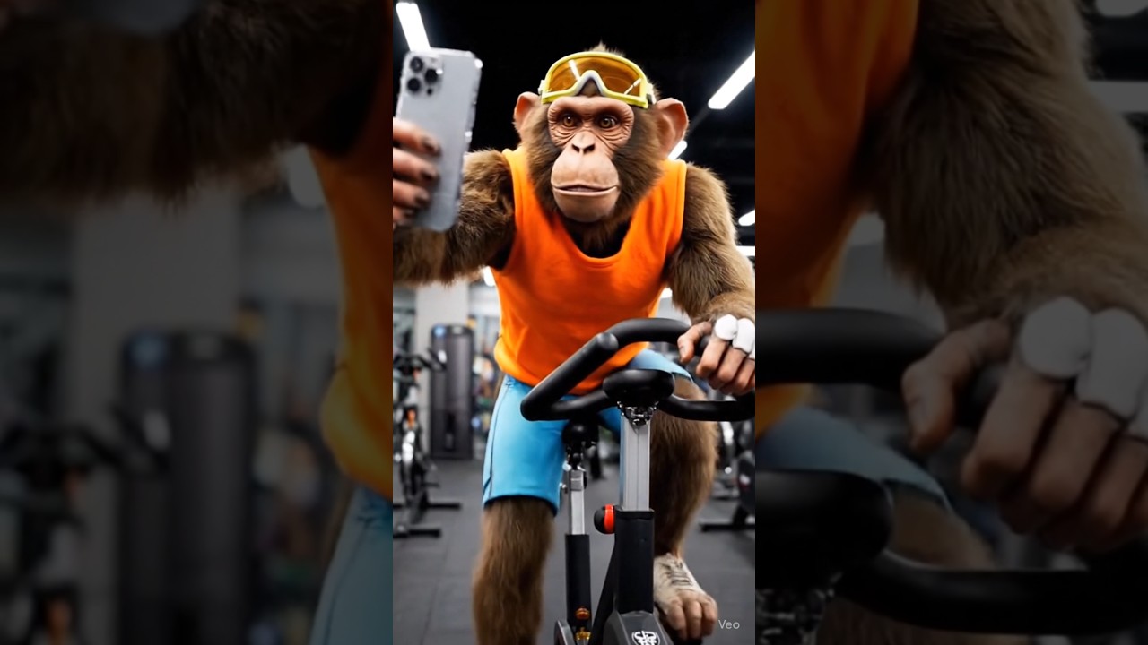 🐵 Watch This Monkey Prove That Nothing Is Impossible! 🏋️‍♂️Monkey’s First Day at the Gym #motivation