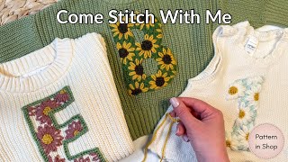 Sunflower & Daisy Stitch With Me - Pattern Available screenshot 2