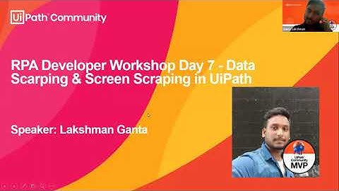 RPA Developer Workshop Day 7 | Data & Screen Scarping in UiPath - by Lakshman Ganta -UiPath MVP