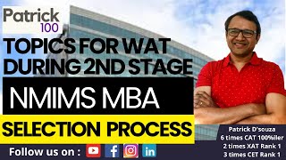 Topics for WAT during 2nd stage NMIMS MBA Interview Selection Process | PIWAT | Patrick Dsouza