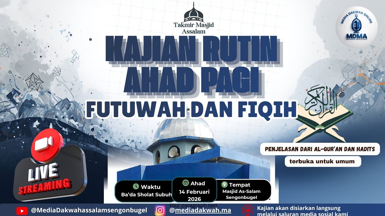 kajian Rutin Ahad Pagi | Masjid As-Salam Sengonbugel