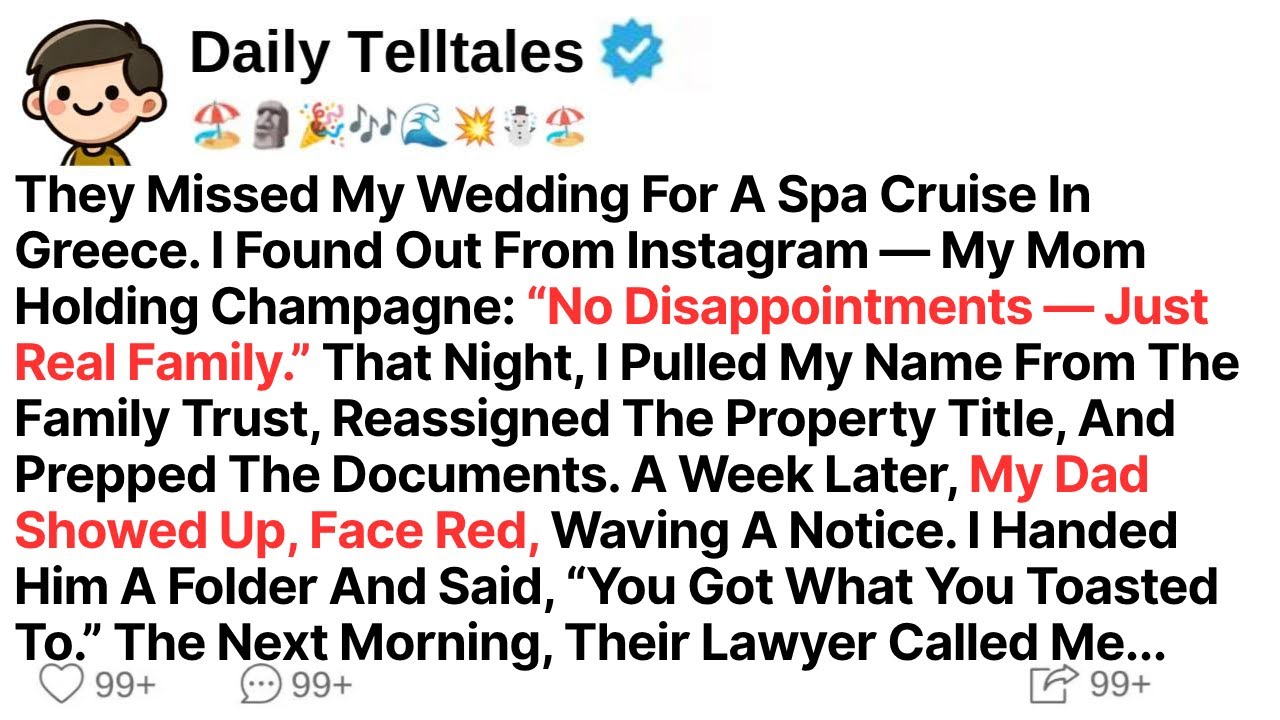 They Missed My Wedding For A Spa Cruise In Greece. I Found Out From Instagram — My Mom Holding...
