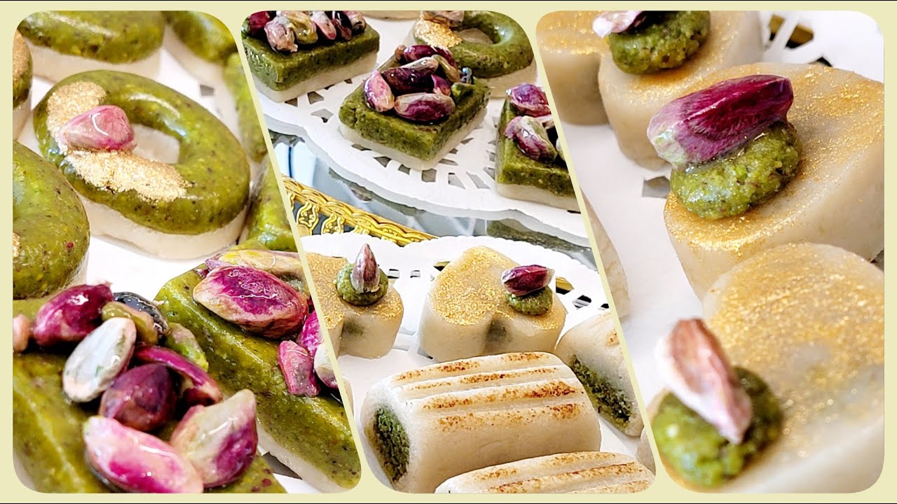 اللوزينا الفاخرة { عجينة اللوز وعجينة الفستق الحلبي } بتفاصيلها الصغيرة ، وطرق تقديم ممبزة جدا