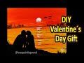 Easy Acrylic Painting Night Scenery | MoonLight Copule | Valentines day DIY