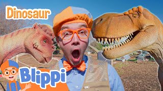 Blippi Meets & Walks with Dinosaurs! | Blippi Educational Videos for Kids