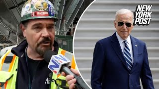 NYC construction worker delivers piercing message to Biden