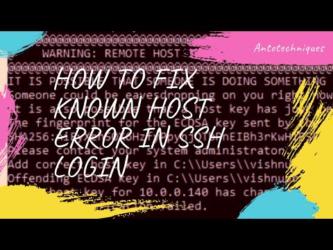 How to fix known host Error in SSH | antotechniques