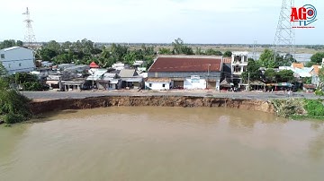 An Giang: Sạt lở nghiêm trọng tuyến QL 91, gần 100m đường sụp lún xuống sông Hậu