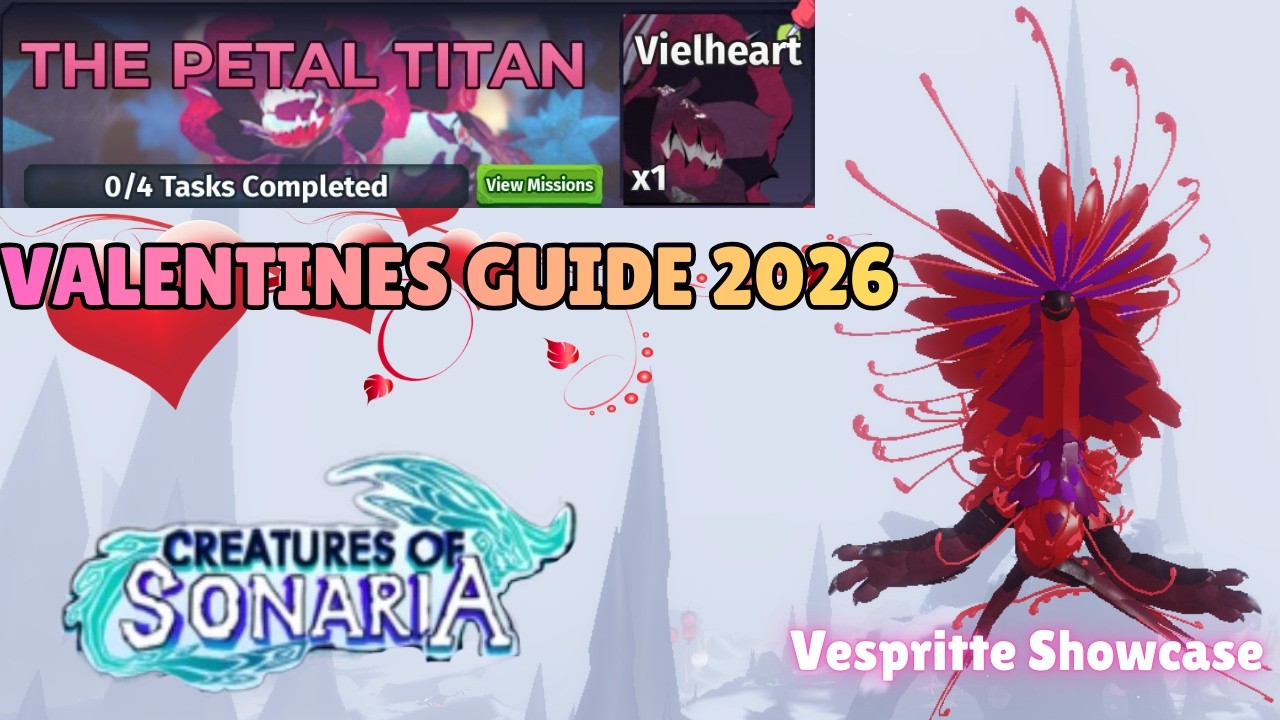 VALENTINES EVENT 2026 GUIDE in CREATURES OF SONARIA [COS] - YouTube