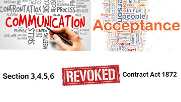 Section 3 to 6 Of Contract Act 1872/ Communication, Acceptance & Revocation Of Contracts