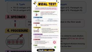 what is the Widal test ?? #dmlt #labtechnician #bloodtest #labtest #widaltest #serology