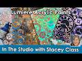 Lumiere Acrylic Paints by Jacquard. In the Studio February Class 2 of 4