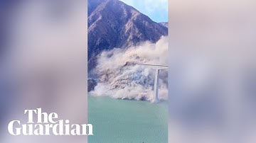 Moment newly opened bridge in China partially collapses