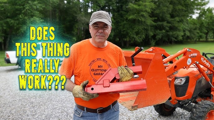 Clamp on Loader Bucket Hitch - Put to use in the Wood Yard 