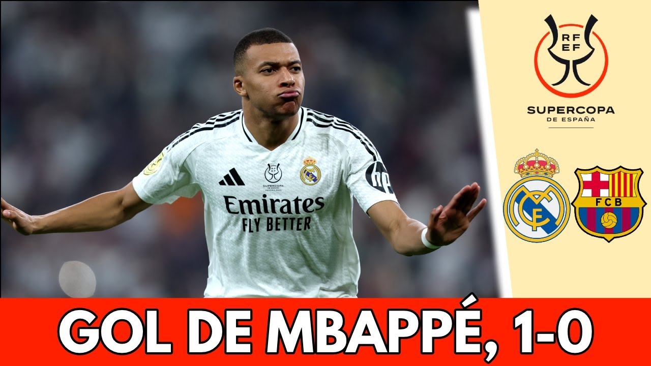 GOL DE MBAPPÉ para el 1-0 del REAL MADRID vs BARCELONA en EL CLÁSICO ...