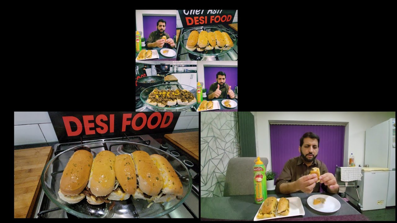 BEEF STEAK BURGER )(CHEF ASIF DESI FOOD OWN RECIPE)( - YouTube
