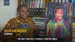 Uganda blind artist paints portraits and landscapes
