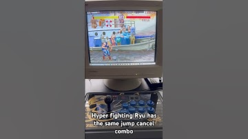 Hyper Fighting Ryu CPS1 jump cancel combo #retrogaming #ryu #guile