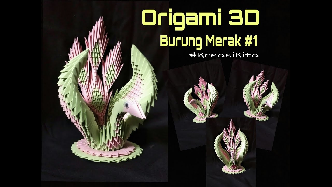 Cara Membuat Origami  3D  Burung Merak YouTube