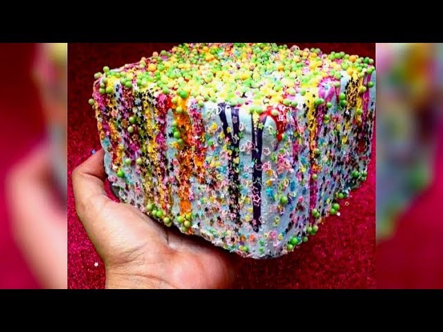Crushing Paste Covered Floral Foam   Most Satisfying ASMR