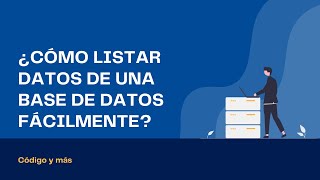 Celebrity CÓMO LISTAR DATOS DE UNA BASE DE DATOS CON #HTML #JAVASCRIPT #PHP Y #MYSQL FÁCILMENTE Profile