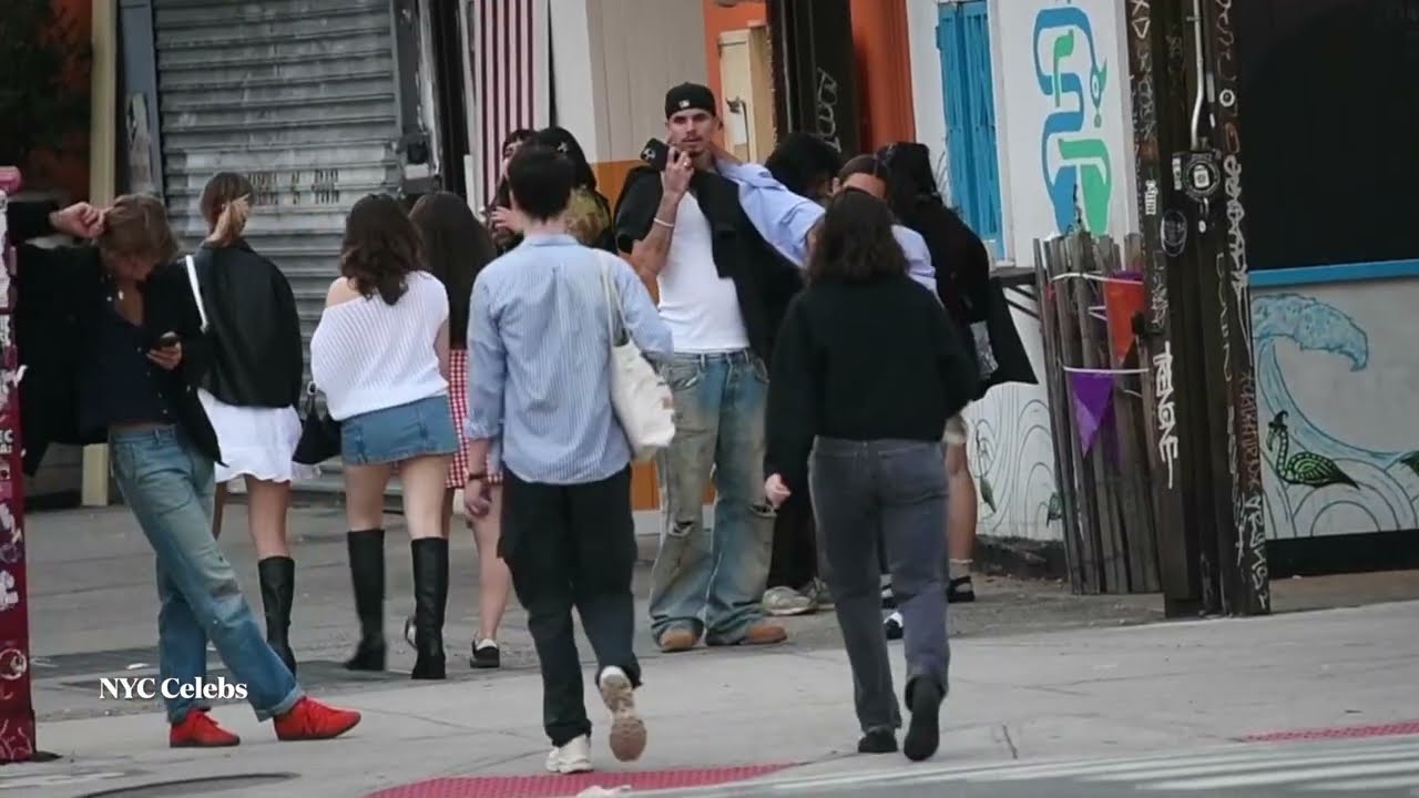 Romeo Beckham out with girlfriend Gray Sorrenti in the East Village, NYC