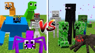 I made Rainbow Friends mobs in Minecraft