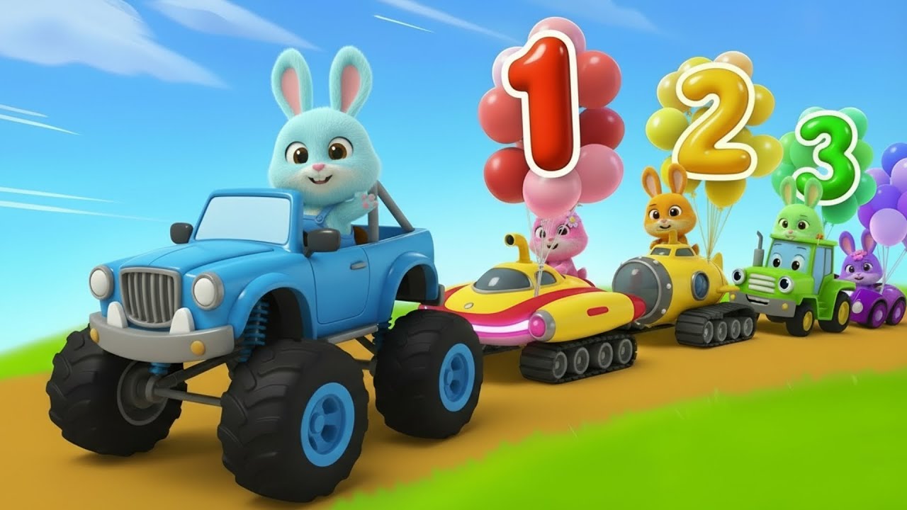 5 Little Bunnies hop hop hop | Numbers Song + More Nursery Rhymes & Kids Learning Songs